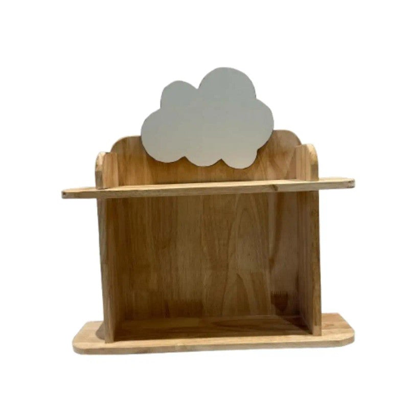 Wall Mounted Nursery Shelf - Cloud Shaped Two Tier Display Shelf