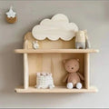 Wall Mounted Nursery Shelf - Cloud Shaped Two Tier Display Shelf