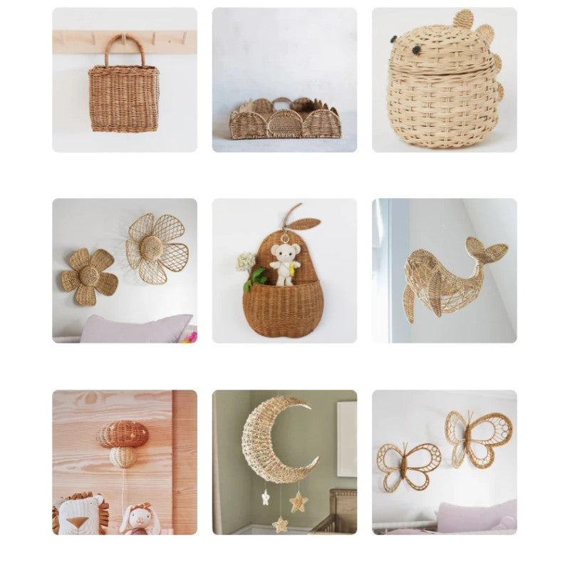 Wall-Mounted Storage Basket - Sunflower Woven
