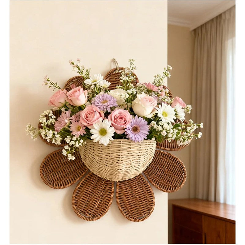 Wall-Mounted Storage Basket - Sunflower Woven