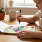 Watercolour Painting Book with Integrated Palette - Multiple Themes