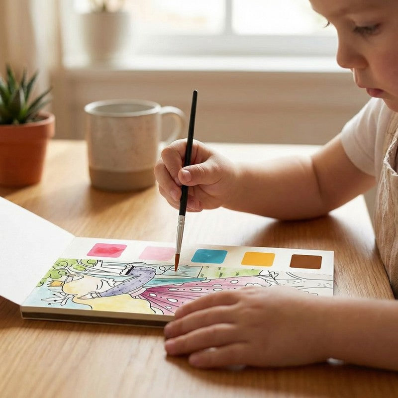 Watercolour Painting Book with Integrated Palette - Multiple Themes