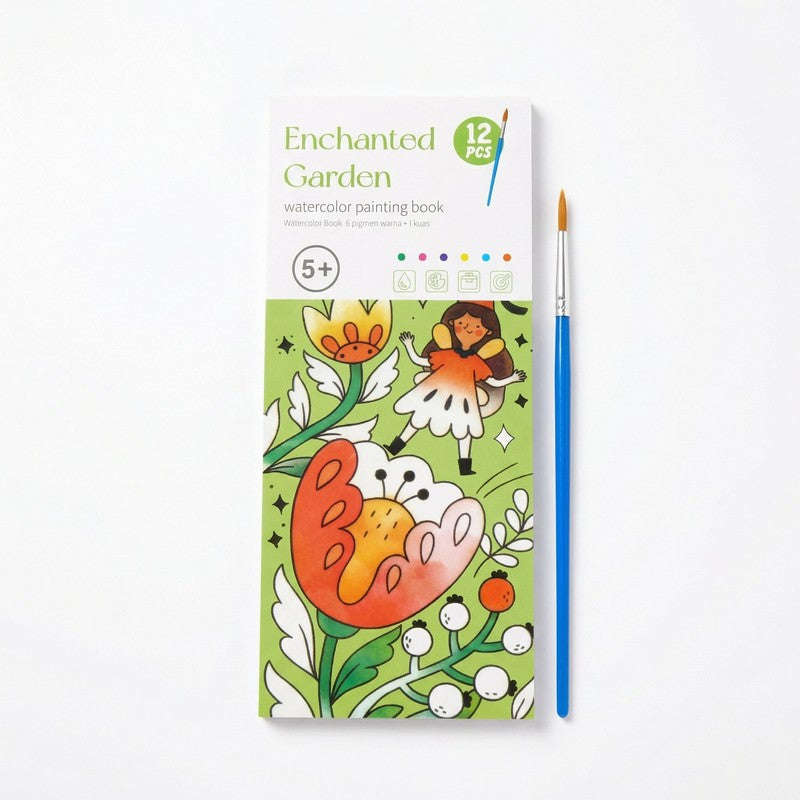 Watercolour Painting Book with Integrated Palette - Multiple Themes