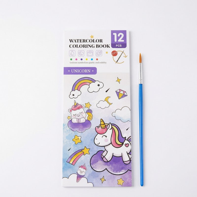 Watercolour Painting Book with Integrated Palette - Multiple Themes