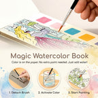 Watercolour Painting Book with Integrated Palette - Multiple Themes