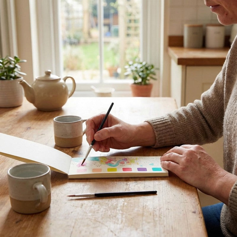 Watercolour Painting Book with Integrated Palette - Multiple Themes