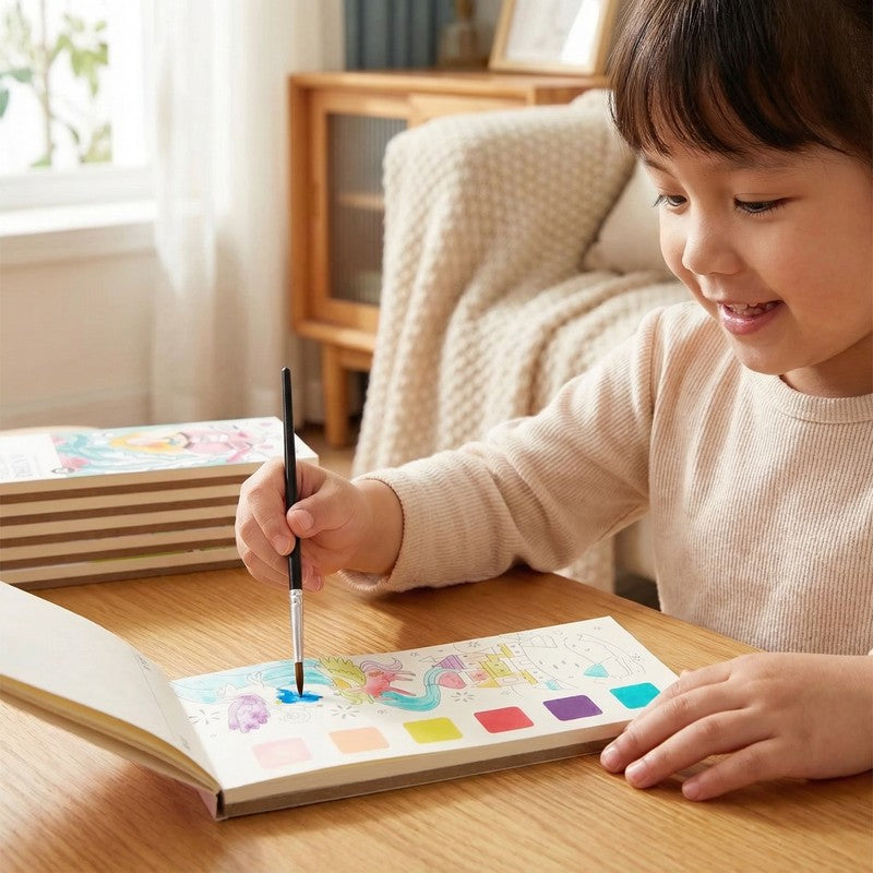 Watercolour Painting Book with Integrated Palette - Multiple Themes