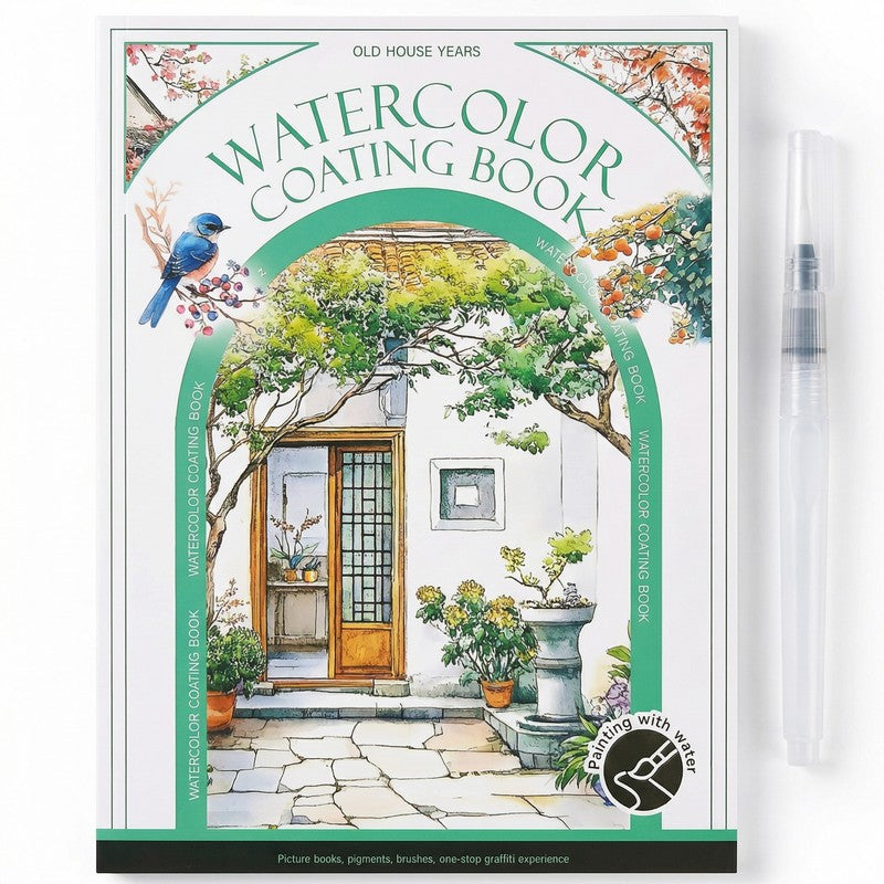Watercolour Painting Kit - All-in-One Book with Pre-Sketched Pages