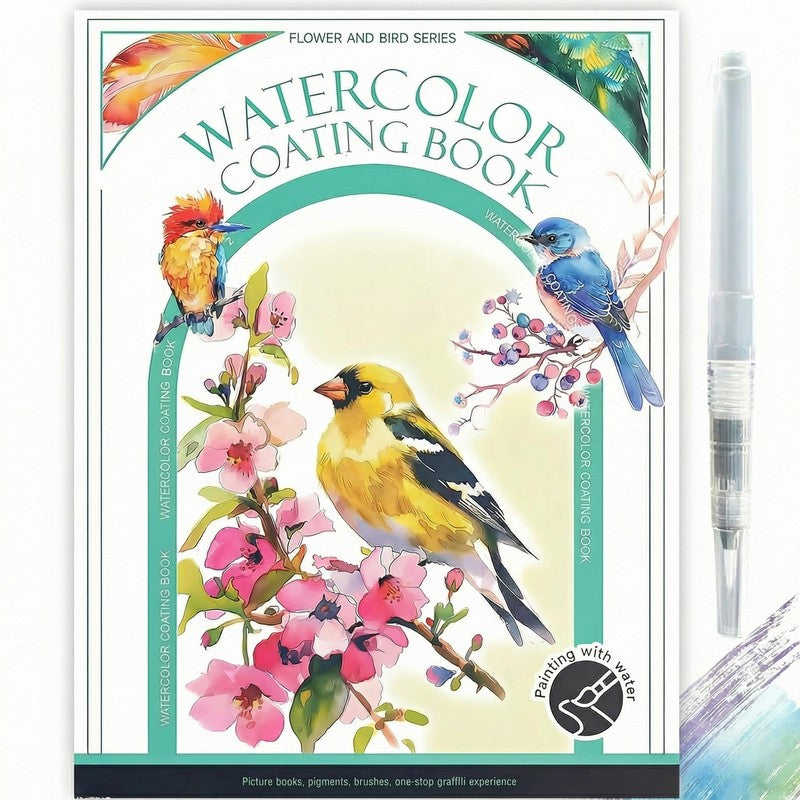 Watercolour Painting Kit - All-in-One Book with Pre-Sketched Pages