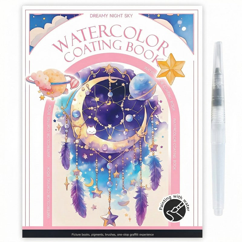 Watercolour Painting Kit - All-in-One Book with Pre-Sketched Pages