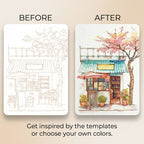 Watercolour Painting Kit - All-in-One Book with Pre-Sketched Pages