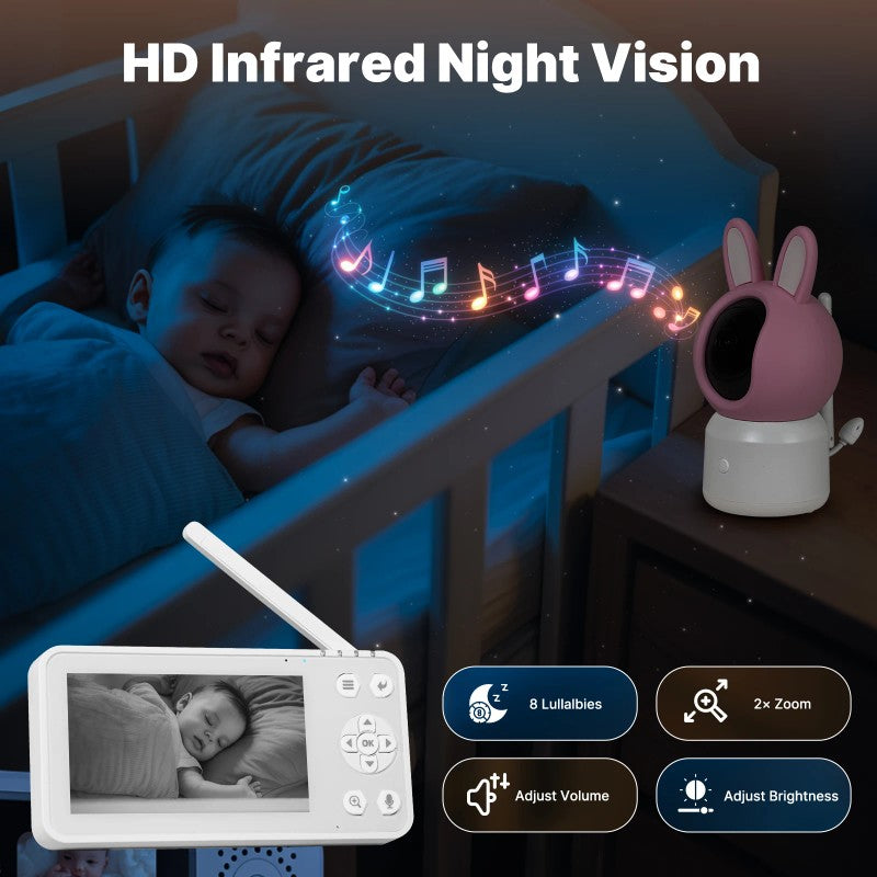 WiFi Baby/Pet Monitor Camera Set with LCD Screen - PTZ