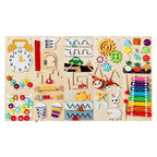 Wooden Activity Board - Multi-Panel Sensory Wall Toy