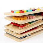 Wooden Activity Board - Multi-Panel Sensory Wall Toy