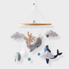 Wooden Baby Mobile - Ocean Theme with Felt Figures