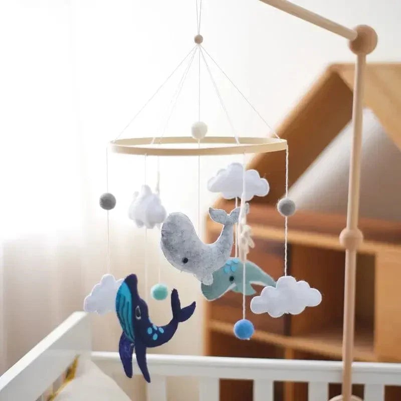Wooden Baby Mobile - Ocean Theme with Felt Figures