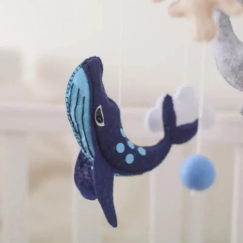 Wooden Baby Mobile - Ocean Theme with Felt Figures