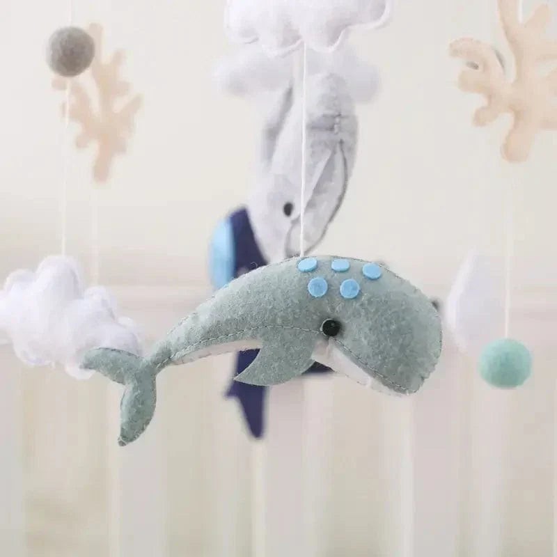 Wooden Baby Mobile - Ocean Theme with Felt Figures