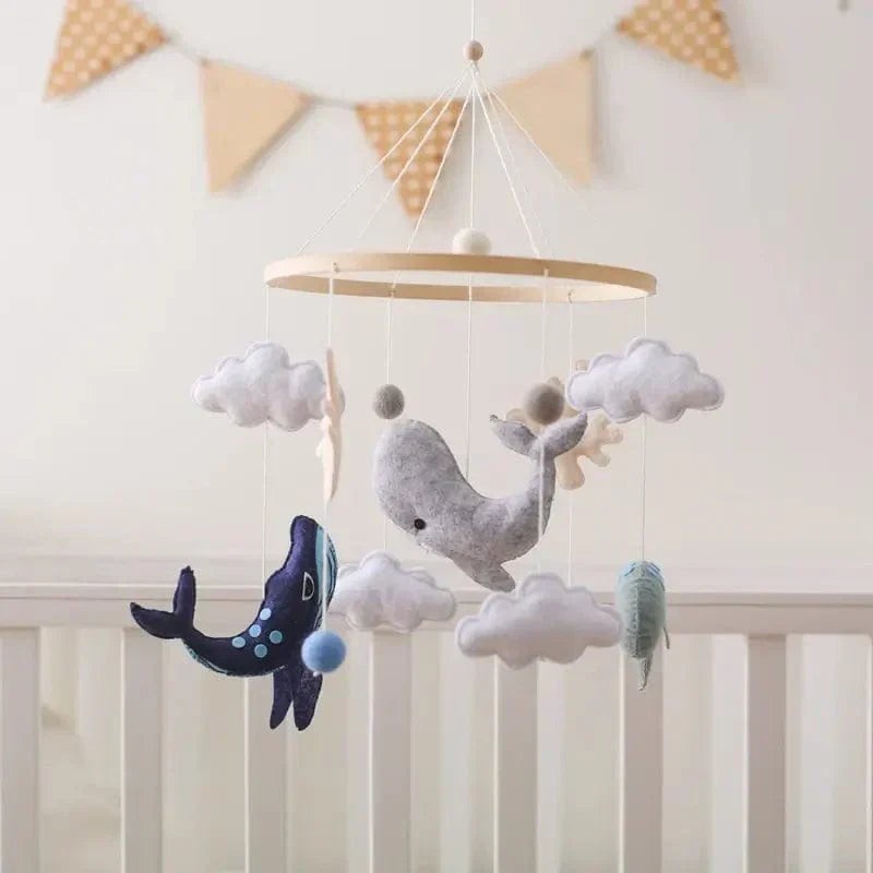Wooden Baby Mobile - Ocean Theme with Felt Figures