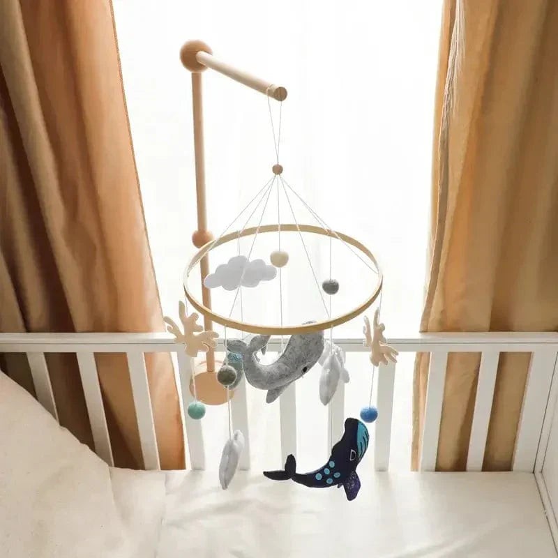 Wooden Baby Mobile - Ocean Theme with Felt Figures
