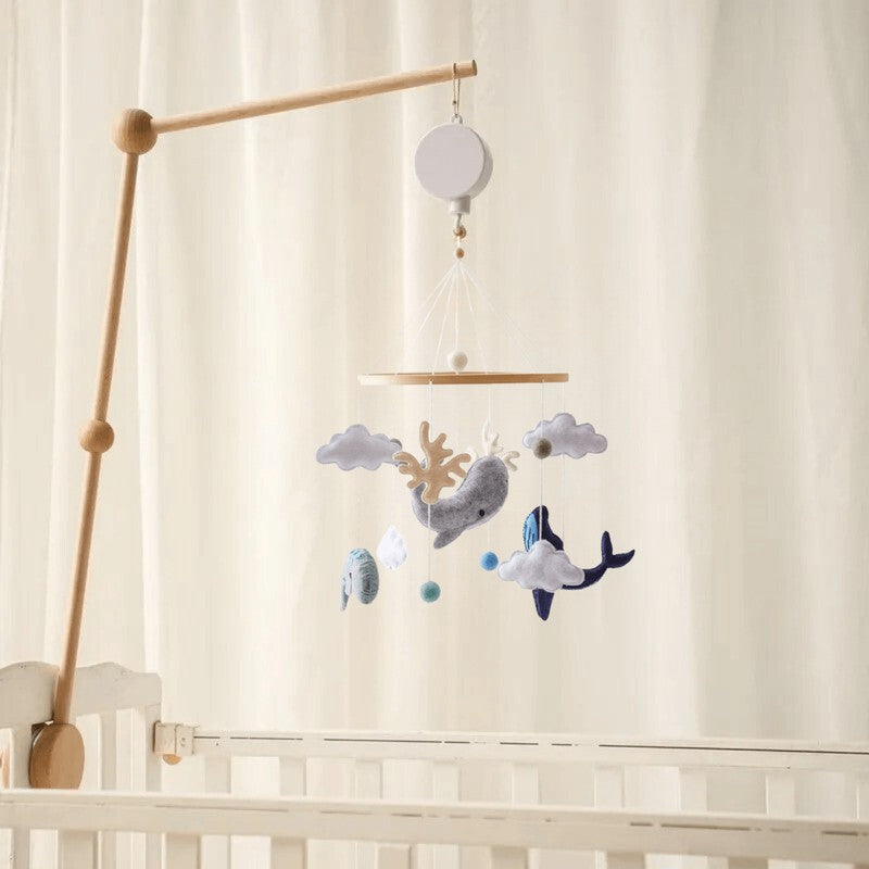 Wooden Baby Mobile - Ocean Theme with Felt Figures
