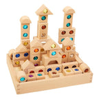 Wooden Building Blocks Set - Multicolored Gems