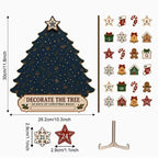 Wooden Christmas Tree Advent Calendar - Wall Decoration with Ornament Pieces