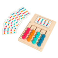 Wooden Color Matching Board - Sliding Disc Pattern Puzzle