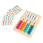 Wooden Color Matching Board - Sliding Disc Pattern Puzzle