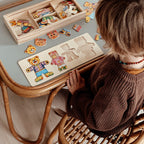 Wooden Dress-Up Puzzle Toy - Bear Family with Storage Box