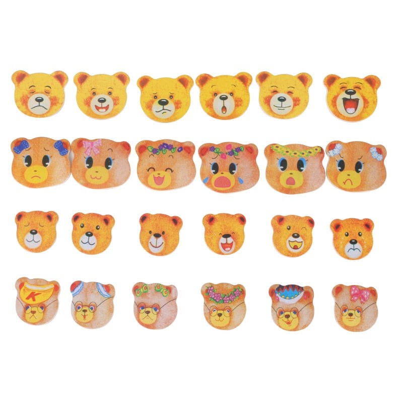 Wooden Dress-Up Puzzle Toy - Bear Family with Storage Box