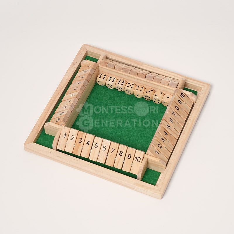 Wooden Educational Board Game - Shut the Box with Number Tiles
