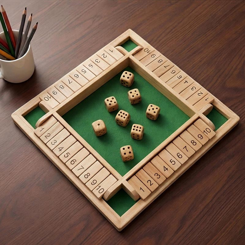 Wooden Educational Board Game - Shut the Box with Number Tiles