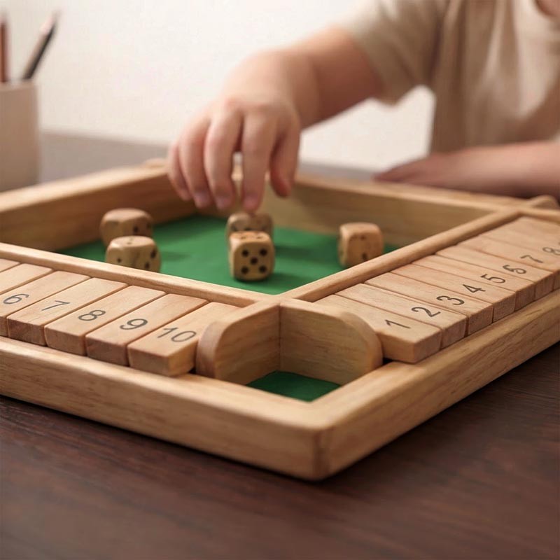 Wooden Educational Board Game - Shut the Box with Number Tiles