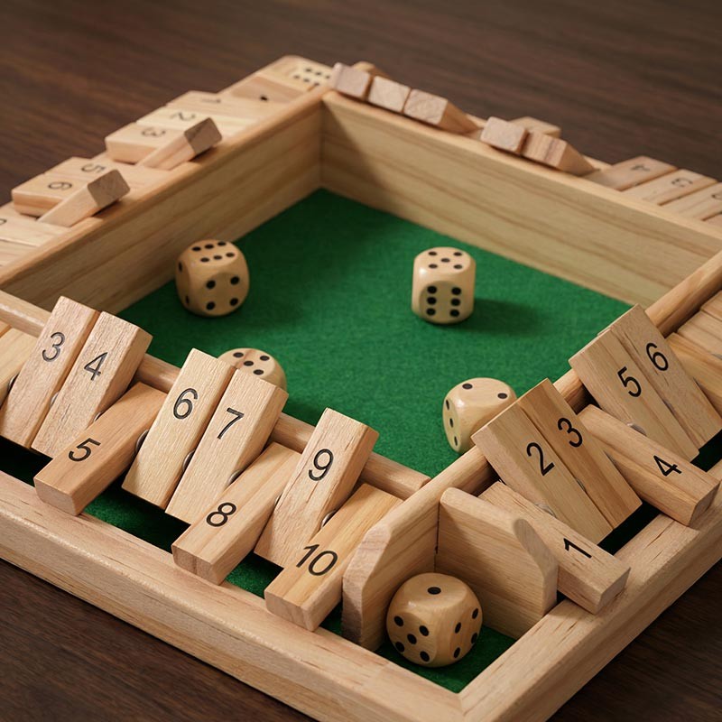 Wooden Educational Board Game - Shut the Box with Number Tiles