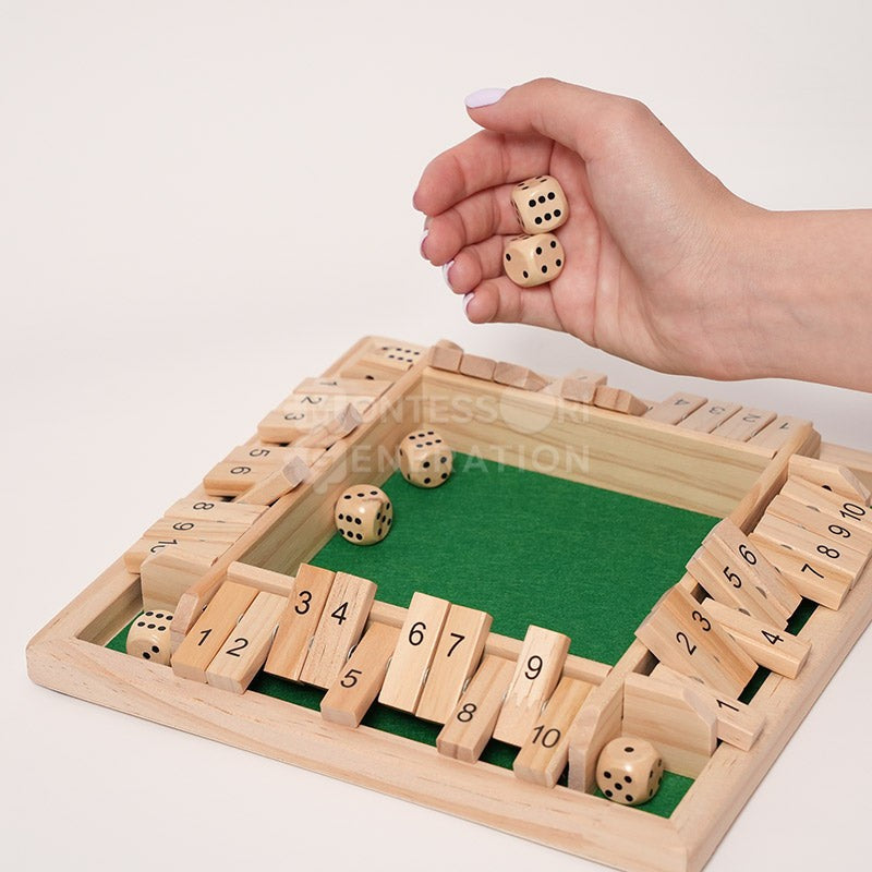 Wooden Educational Board Game - Shut the Box with Number Tiles