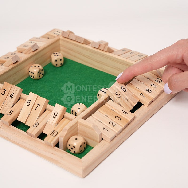 Wooden Educational Board Game - Shut the Box with Number Tiles