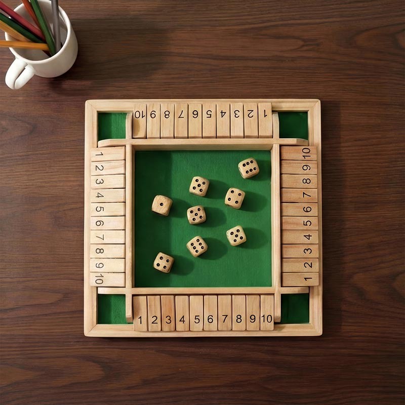 Wooden Educational Board Game - Shut the Box with Number Tiles
