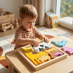 Wooden Learning Puzzle - Shape & Color Matching Toy