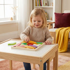 Wooden Learning Puzzle - Shape & Color Matching Toy