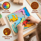 Wooden Learning Puzzle - Shape & Color Matching Toy