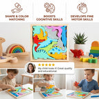 Wooden Learning Puzzle - Shape & Color Matching Toy
