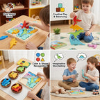 Wooden Learning Puzzle - Shape & Color Matching Toy
