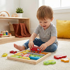 Wooden Learning Puzzle - Shape & Color Matching Toy