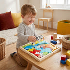 Wooden Learning Puzzle - Shape & Color Matching Toy