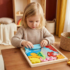 Wooden Learning Puzzle - Shape & Color Matching Toy