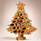 Wooden Mini-Bottle Advent Calendar Holder - Christmas Tree Shape