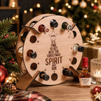 Wooden Mini-Bottle Advent Calendar Holder - Christmas Tree Shape