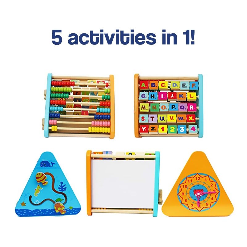 Wooden Montessori Activity Centre - 5-in-1 Triangle Toy