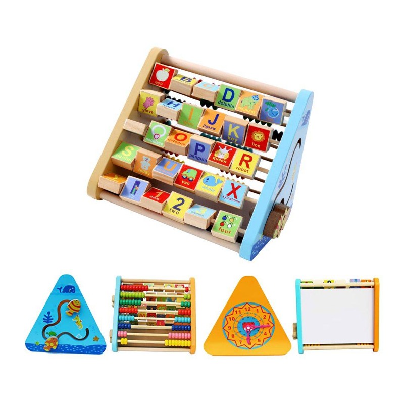 Wooden Montessori Activity Centre - 5-in-1 Triangle Toy